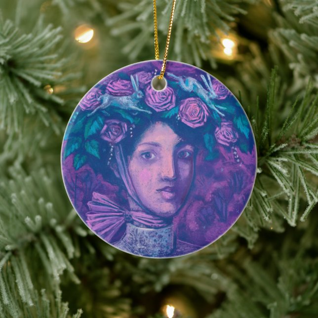 Ornamento De Cerâmica Chapéu de Verão, Retrato Surreal Fantasia de Verão (Árvore)