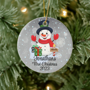 Ornamento De Cerâmica Chapéu preto de bonitinho bonitinho de Natal