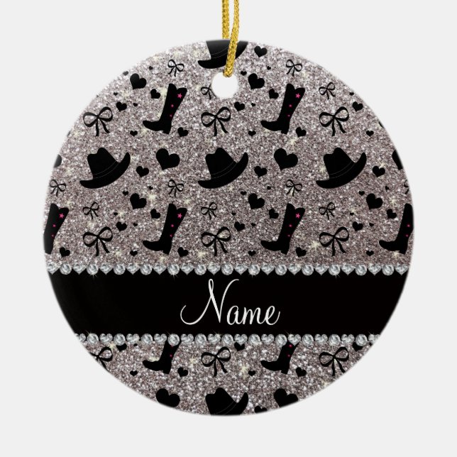 Ornamento De Cerâmica Chapéus de prata conhecidos feitos sob encomenda (Frente)