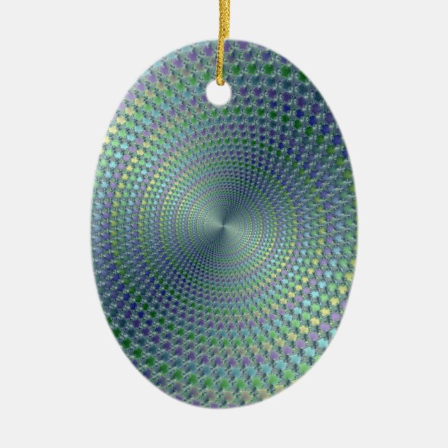 Ornamento De Cerâmica Chapéus Fráctais (Frente)