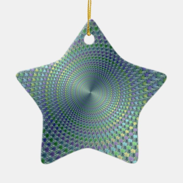 Ornamento De Cerâmica Chapéus Fráctais (Frente)