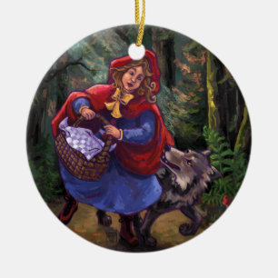 Ornamento De Cerâmica Chapeuzinho Vermelho