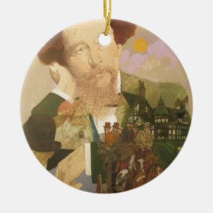 Ornamento De Cerâmica Charles Dickens, autor inglês