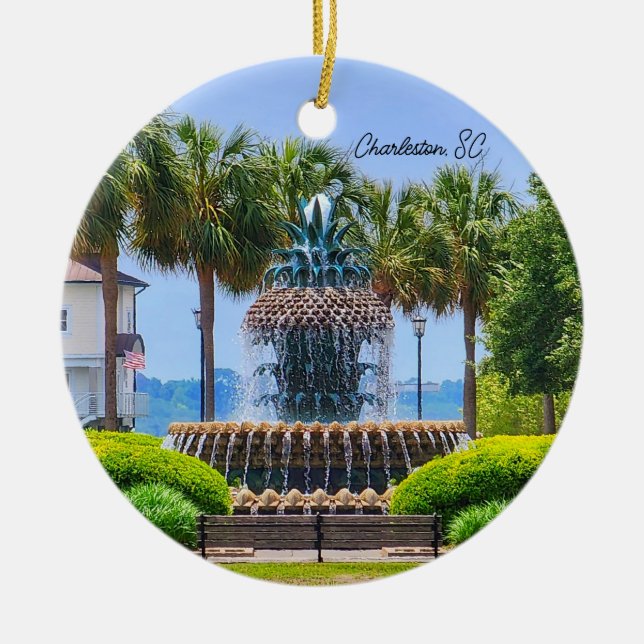 Ornamento De Cerâmica Charleston Pineapple Ornament (Frente)