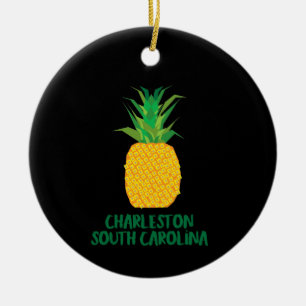 Ornamento De Cerâmica Charleston South Carolina Fruta Pineapple Fountain