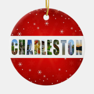Ornamento De Cerâmica Charleston South Carolina Viagem Fotos Natal