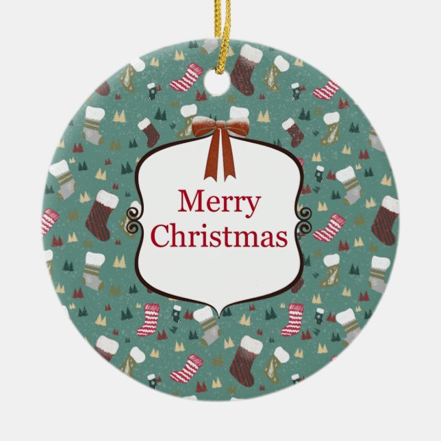 Ornamento De Cerâmica "Charme de Natal" (Frente)