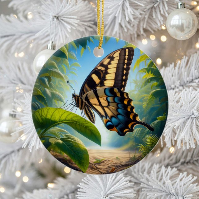 Ornamento De Cerâmica Charming Bahaman Swallowtail Butterfly Keepsake (Criador carregado)