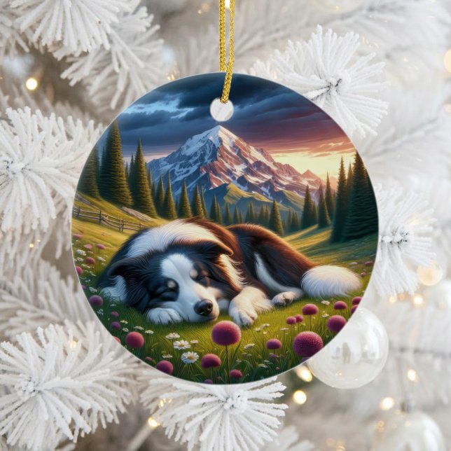 Ornamento De Cerâmica Charming Border Collie Dog Keepsake (Criador carregado)