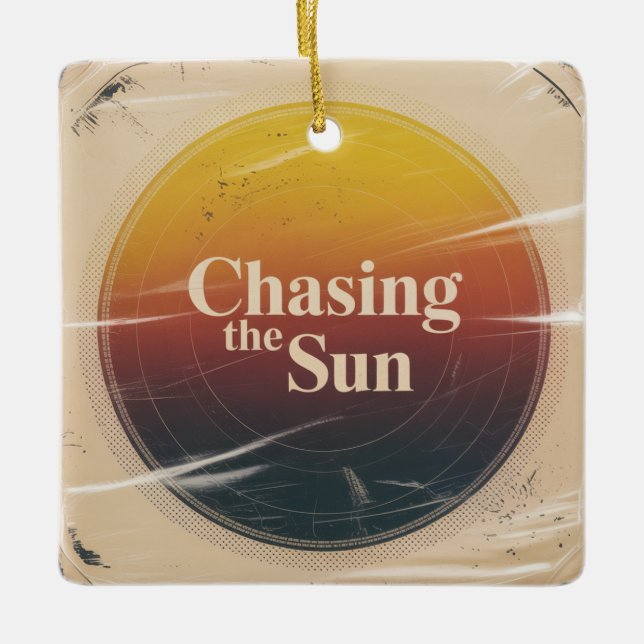 Ornamento De Cerâmica Chasing The Sun (Frente)