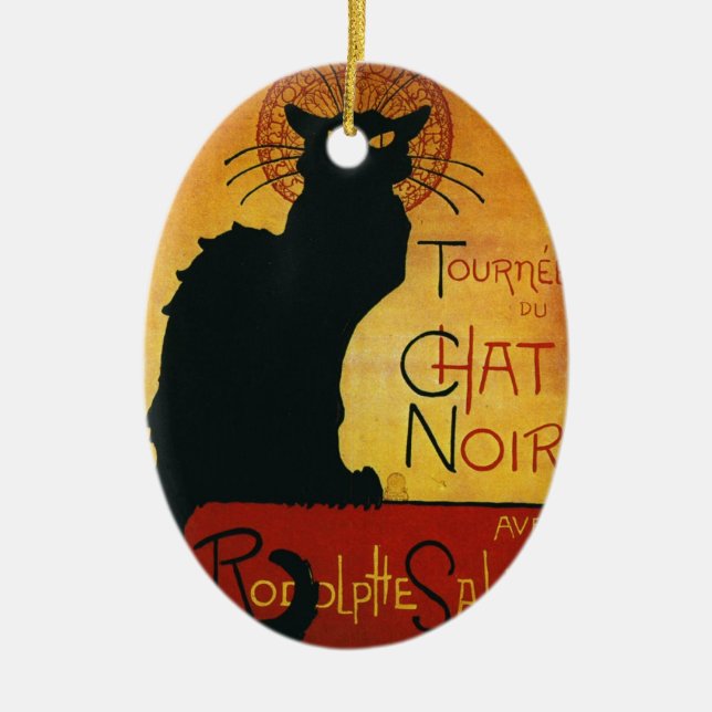 Ornamento De Cerâmica Chat Noir - Gato Preto (Frente)
