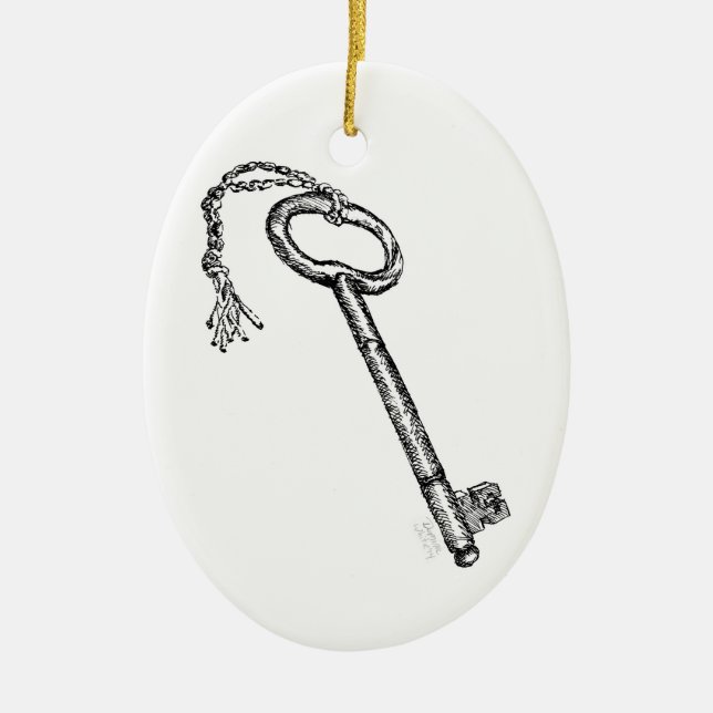 Ornamento De Cerâmica Chave antiga (Frente)