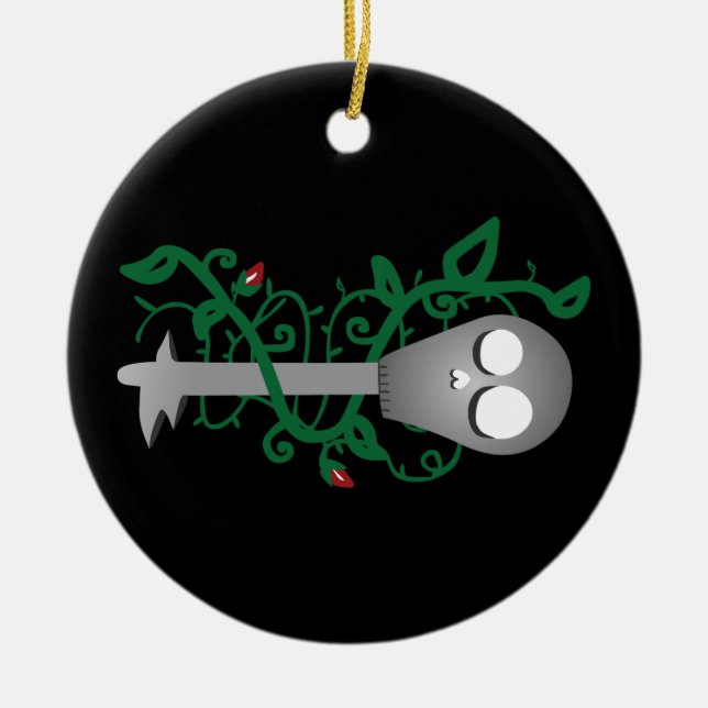 Ornamento De Cerâmica Chave Skeleton (Frente)