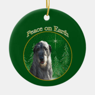 Ornamento De Cerâmica Chaveiro de Paz de Wolfhound Irlandês