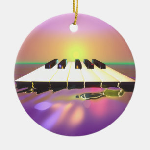 Ornamento De Cerâmica Chaves de Piano Afiadas no Mar