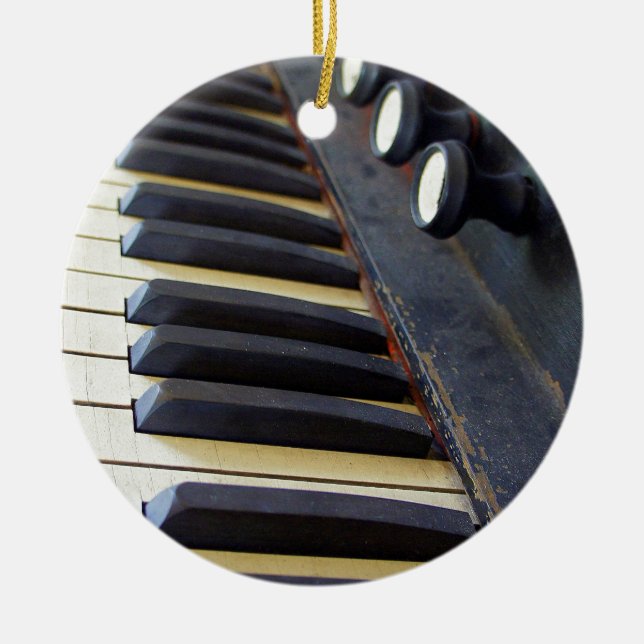 Ornamento De Cerâmica Chaves velhas do órgão (Frente)