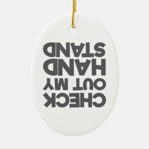 Ornamento De Cerâmica Cheerleader do ginasta Verificar Meu Suporte Mão