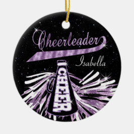 Ornamento De Cerâmica Cheerleader 📣 💖 Gama - Preto e Roxo