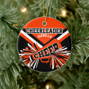 Ornamento De Cerâmica Cheerleader 📣 💖 - Laranja - Impressão de um