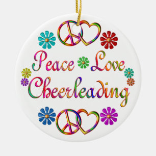 ORNAMENTO DE CERÂMICA CHEERLEADING DO AMOR DA PAZ