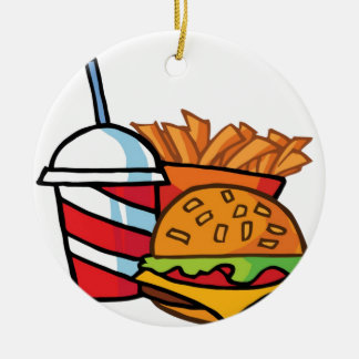 Ornamento De Cerâmica Cheeseburger do fast food
