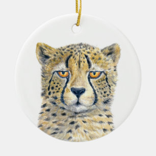Ornamento De Cerâmica Cheetah
