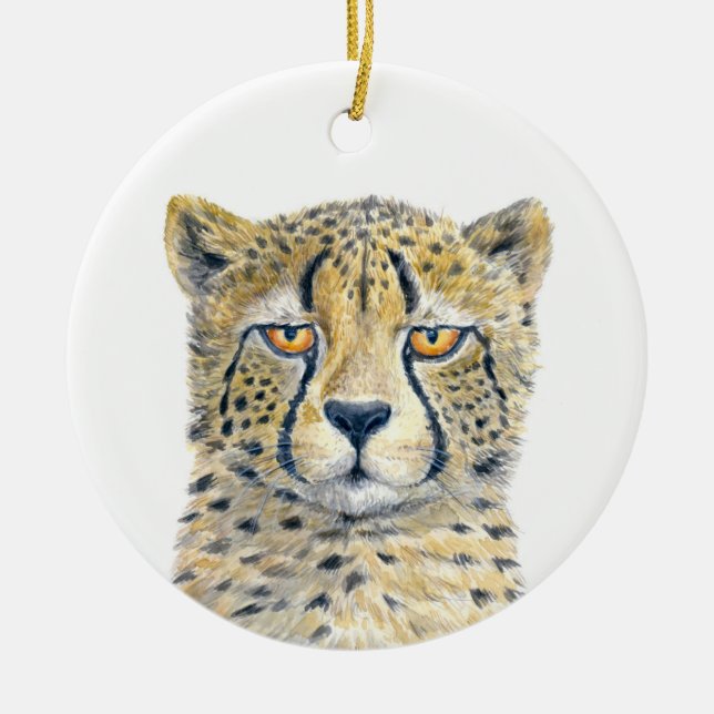 Ornamento De Cerâmica Cheetah (Frente)