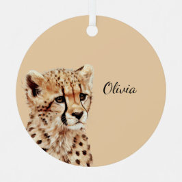 Ornamento De Cerâmica Cheetah Face Personalizada