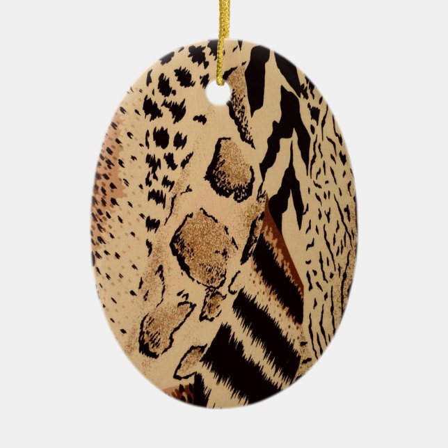 Ornamento De Cerâmica Cheetah Pattern (Frente)