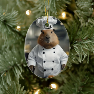 Ornamento De Cerâmica "Chef Capybara: Pastelaria Masterchef"