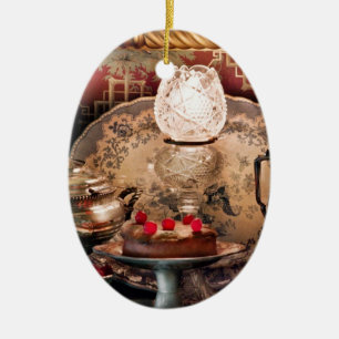 Ornamento De Cerâmica Chef - Comida - Bolo - Pronto para a festa