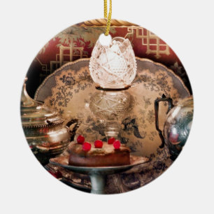 Ornamento De Cerâmica Chef - Comida - Bolo - Pronto para a festa