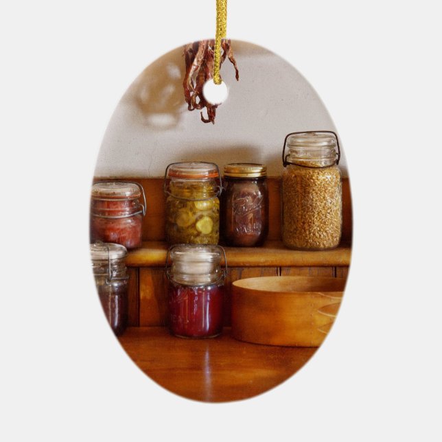 Ornamento De Cerâmica Chef - Comida - Eu amo preservar coisas (Frente)