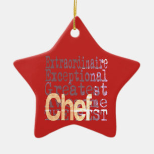 Ornamento De Cerâmica Chef Extraordinaire