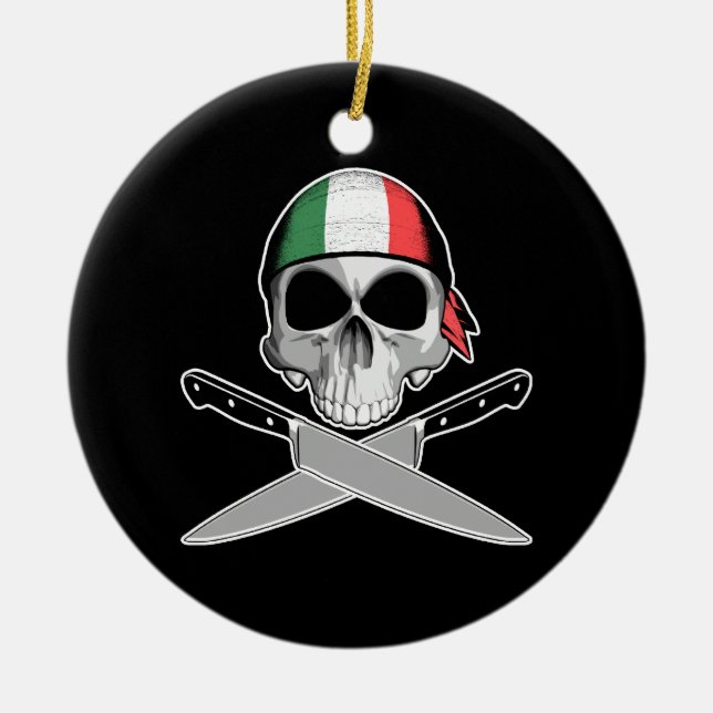 Ornamento De Cerâmica Chef Italiano (Frente)