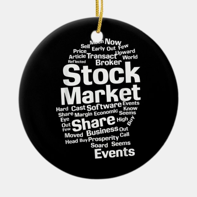 Ornamento De Cerâmica Chefe de Palavras do Mercado de Ações de Investido (Frente)