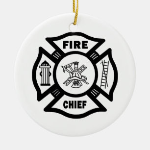 Ornamento De Cerâmica Chefe dos bombeiros