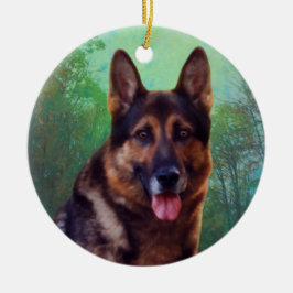 Ornamento De Cerâmica Chefe o German shepherd