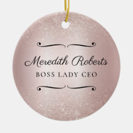 Ornamento De Cerâmica Chefe Personalizado Lady CEO Blush Metallic Keepsa