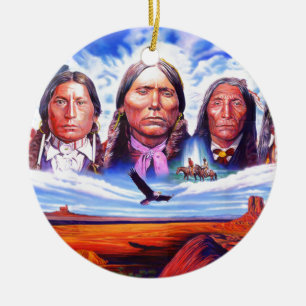 Ornamento De Cerâmica chefes indianos do nativo americano