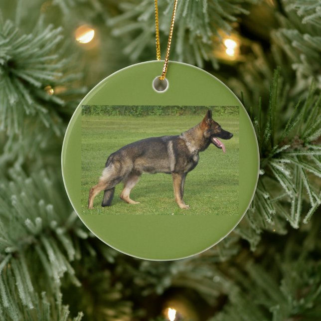 Ornamento De Cerâmica Cheio de german shepherd (Árvore)