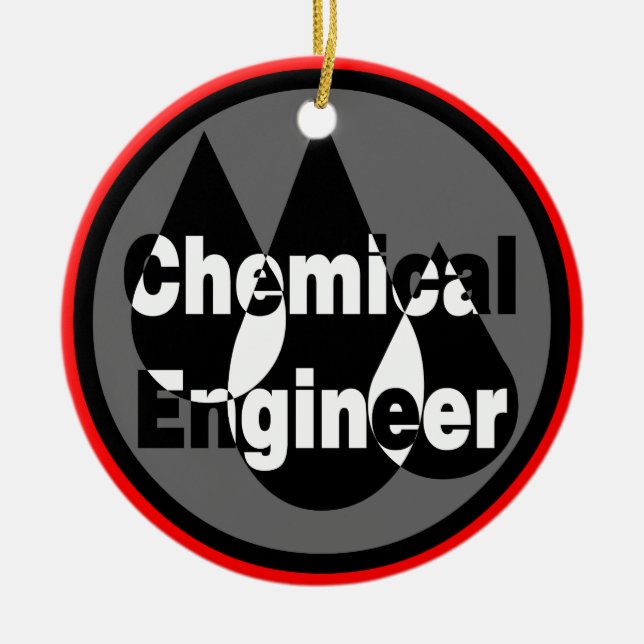 Ornamento De Cerâmica Chemical Engineer Drops Circle (Frente)