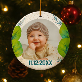 Ornamento De Cerâmica Cherish the Magic: Your Woodland First Christmas 