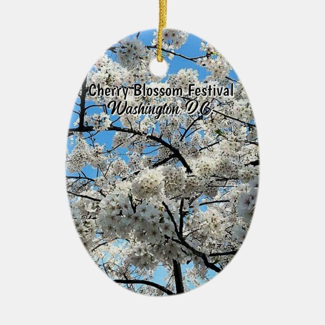 Ornamento De Cerâmica Cherry Blossom Festival Washington D.C. Souvenir (Frente)