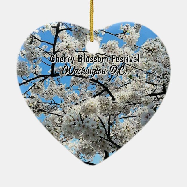 Ornamento De Cerâmica Cherry Blossom Festival Washington D.C. Souvenir (Verso)