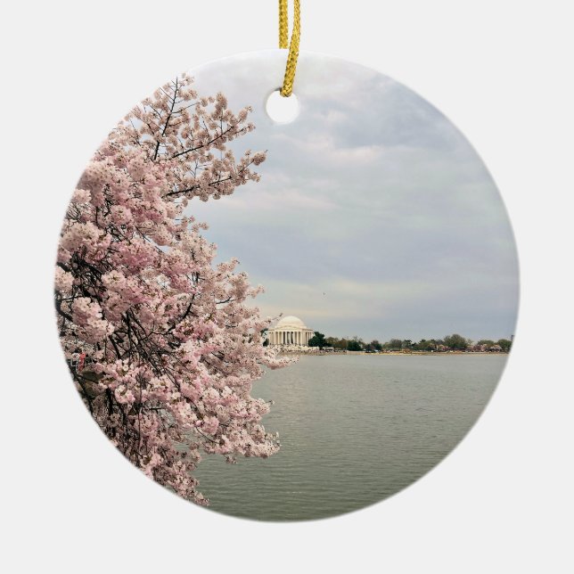 Ornamento De Cerâmica Cherry Blossoms at the Tidal Basin (Frente)