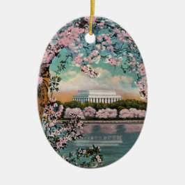 Ornamento De Cerâmica Cherry Blossoms Ornament