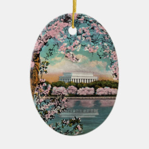 Ornamento De Cerâmica Cherry Blossoms Ornament