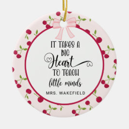 Ornamento De Cerâmica Cherry Custom Teacher Appreciation Gift Christmas