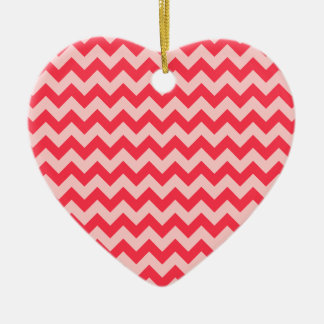 Ornamento De Cerâmica Cherry Red Chevron Zigzag